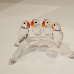 Swarovski parrot figurine set